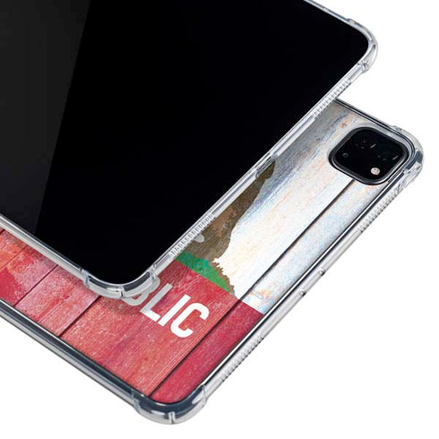 California Flag Light Wood iPad Pro 12.9in (2020) Clear Case